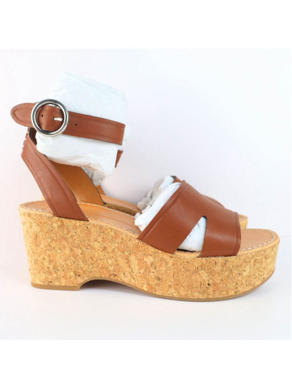 Dolce Vita Linda Cork Platform Slingback Sandal Brown Size 8.5- 0310 - Picture 2 of 14